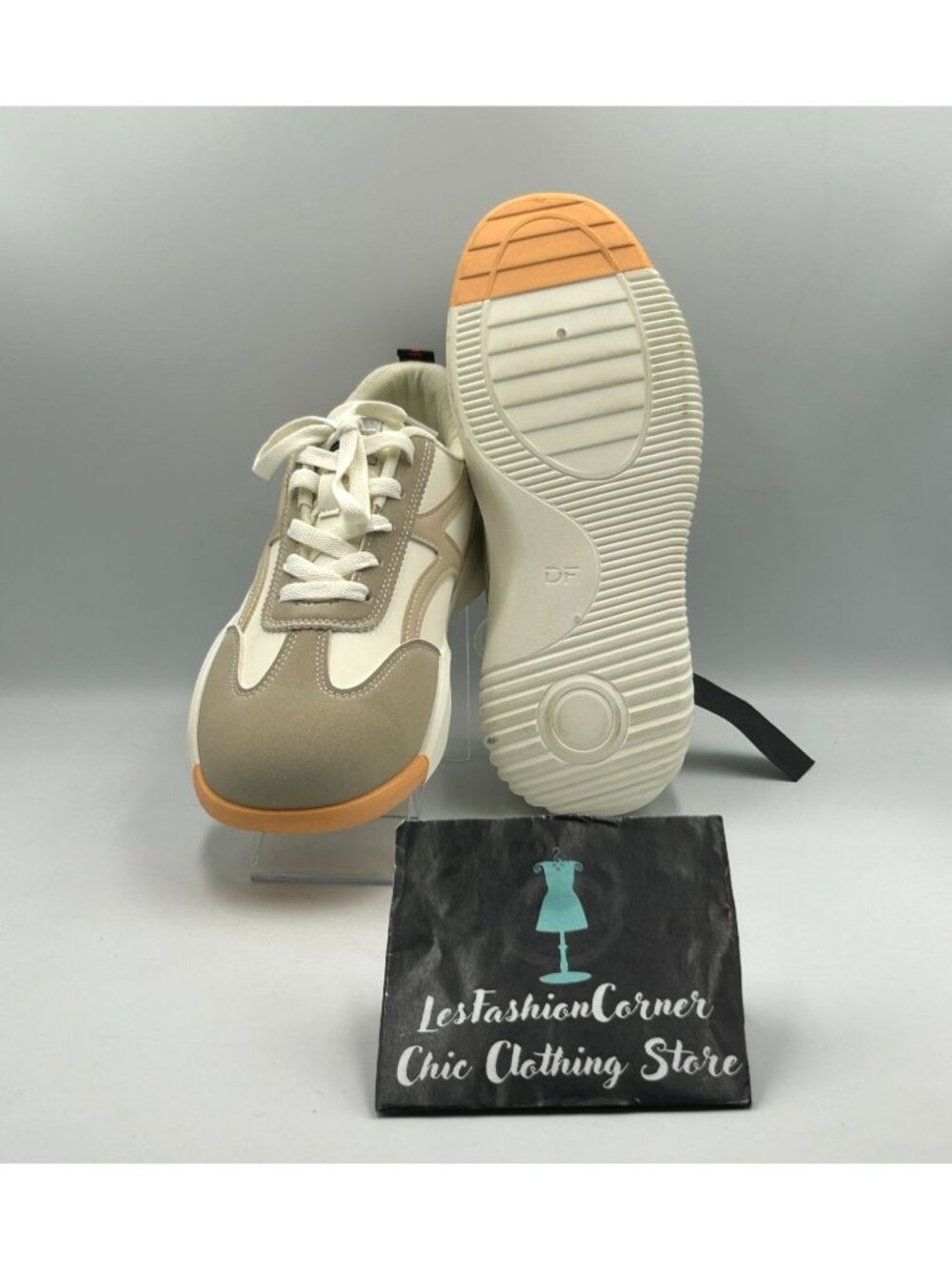 NWT De Florance Women's Beige White Cloudea Arch Support Sneakers Size 10 3330 - Picture 3 of 16